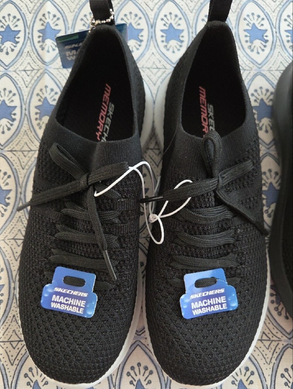 Skechers Black Knit Slip-On & Lace-Up Casual Sneakers Duo - Picture 2 of 5